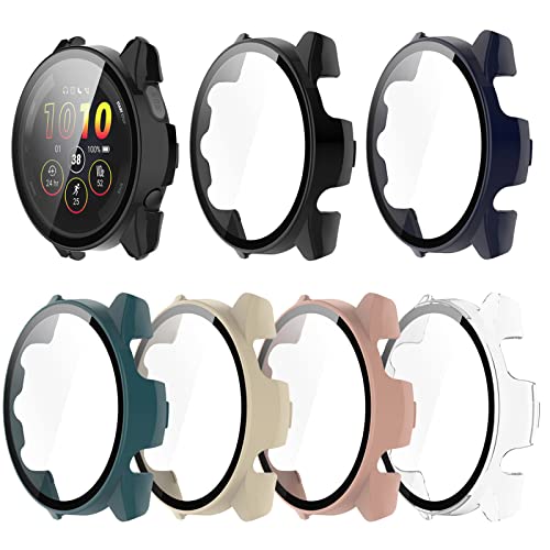 Compatible with Garmin Forerunner 265S Case Cover, Scratch-Resistant PC Protective Case with HD Tempered Glass Screen Protector for Garmin Forerunner 265S (not 265) (6-Pack)