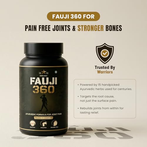 Image of Fauji 360 Powder for Back and Shoulder Reliever | Mixture of 15 Herbs | Herbal Treatement for Waist, Knee, Elbow, Shoulder and Back Pain (Pack of 1, 150g)