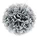 Produktbild JZK 10 x Pompoms Pompons, 25cm Durchmesser, Seidenpapier Blume Dekoration für Wohnzimmer Hochzeit Geburtstag Babyparty Kinder Party Weihnachten Silvester, Grau
