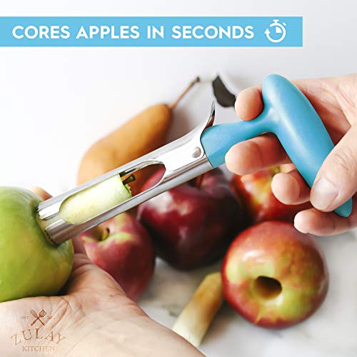 Zulay Premium Apple Corer - Easy To Use Durable Apple Corer Remover For Pears, Bell Peppers, Fuji, Honeycrisp, Gala And Pink Lady Apples - Stainless Steel Best Kitchen Gadgets Cupcake Corer - Blue #TOP2