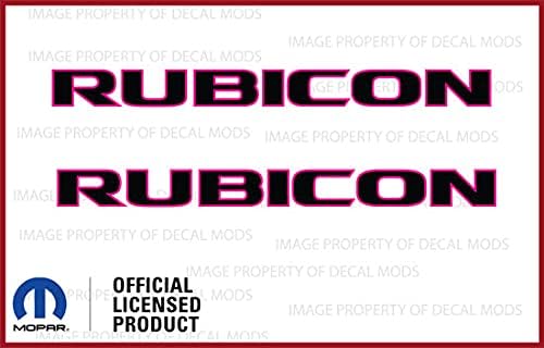 Miniatura 2 de Decal Mods Rubicon - Calcomanías gráficas para capó Jeep Wrangler Rubicon JK (2007-2018), contorno negro y rosa intenso (juego de 2) FJ5T4
