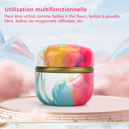 LIONVISON Boîte à Poudre avec Houppette Récipient Multifonction Coloré – vue 6