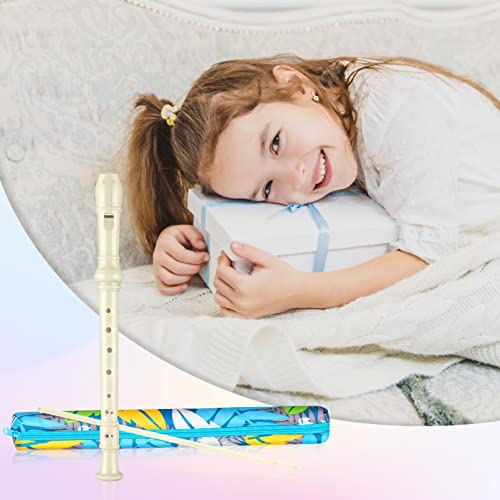 Descant Soprano Recorder Music Recorder Instrument For Kids Flute Kids Recorder With Cleaning Rod + Case Bag (White) #TOP5