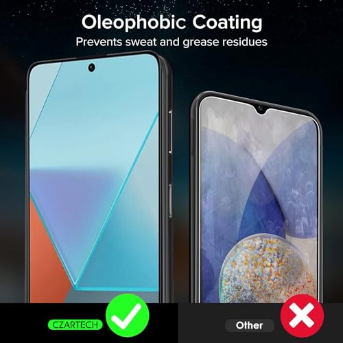 Image of Czartech Tempered Glass for Xiaomi Redmi Note 12 5G, Redmi Note 12 4G, Redmi Note 12R Pro, XM Poco X5 (2023) Screen Protector Edge to Edge Coverage with Easy Installation Kit
