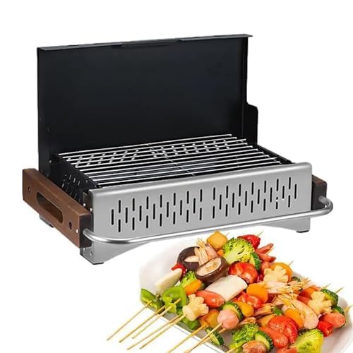 Przenośny grill na ognisko, wytrzymały stalowy ruszt do grilla, stojak do gotowania w wysokiej temperaturze, idealny na piknik, kemping i do użytku na podwórku, powierzchnia 400 x 210 mm