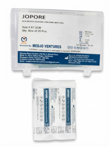 Image of JOPORE NON WOVEN ADHESIVE DRESSING WITH PAD SIZE : 5 X 7.2CM ( PACK OF 15)