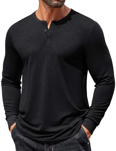 COOFANDY Men's Casual Long Sleeve Henley Shirt