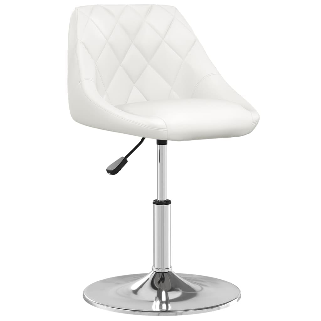 Tabouret de bar blanc rotatif et réglable en similicuir chic