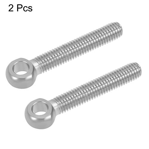 Image of uxcell M10 x 60mm Machinery Shoulder Swing Lifting Eye Bolt 304 Stainless Steel 2pcs