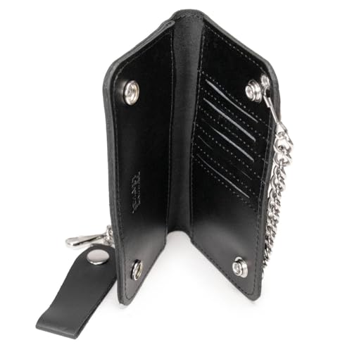 Milwaukee Leather MLW7894 Men's 7" Leather Bi-Fold Biker Wallet w/Multiple Storage and Swivel Trigger Clip Anti-Theft Stainless Steel Chain - 7 Inch3