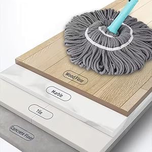 Image of Stainless Steel Microfiber Twist Mop Self-Wringing Squeeze Mop with Extendable Handle for Efficient Floor Cleaning Durable Reusable Dust Mop for Hardwood, Tile, Laminate & More Multicolor