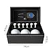 Elyrav 1 Set Golf Gift Box with 3 Balls, 6 Tees, Metal Divot Repair Tool, Hat Clip - Golf Accessories Kit - Faux Leather Case - Men and Women - Professional Beginner Golfer Gift