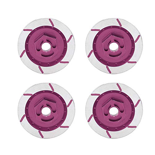 Aluminium Alloy RC Brake Disc Kit for HSP 94123/R31 1/10 RC Car, 4pcs YellowPink Brake Discs Great for RC Car Enthusiasts (Volet)