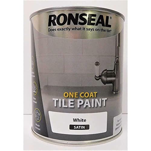 RONSEAL ONE COAT TILE PAINT - WHITE SATIN 750 ML - WATER BASED