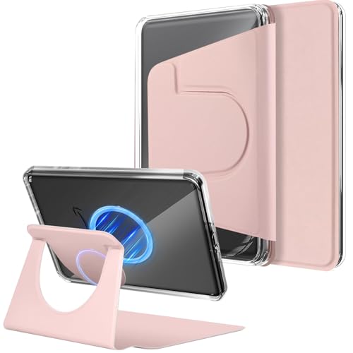 Image of T Tersely Magnetic Case for All-New Kindle 11th Generation 2024 /2022 Release, 6 inch, Stand Cover with Magnetic Clear Case for PopSockets Grips, Auto Wake /Sleep, Compatible with MagSafe, Pink