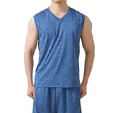 [白鷺ニット] DRY&AIRLY 杢鹿の子インナー V首 サーフシャツ メンズ 年間 紳士 インナー以上アウター未満 L1262L-E (JP, アルファベット, LL, 1, ブルー)