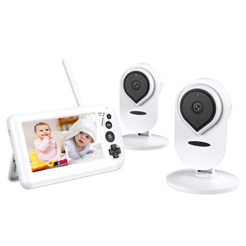 Baby Monitor,Canshuo 4.3 1080P HD Split-Screen Video Baby Monitor with 2 Cameras and Audio, Large Display with Wide View, Auto Night Vision and Zoom, Sound Activated, Temperature Alert, 2-Way Talk Baby Monitor,Canshuo 4.3" 1080P HD Split-Screen Video Baby Monitor with 2 Cameras and Audio, Large Display with Wide View, Auto Night Vision and Zoom, Sound Activated, Temperature Alert, 2-Way Talk