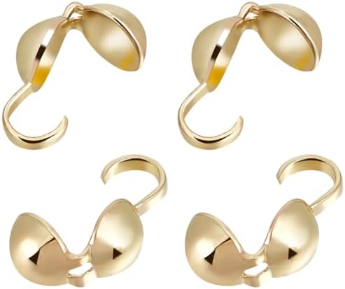 Beebeecraft 1 Box 300Pcs Open Bead Tips Button Covers 18K Gold Plated Beebeecraft 1 Box 300Pcs Open Bead Tips Button Covers 18K Gold Plated