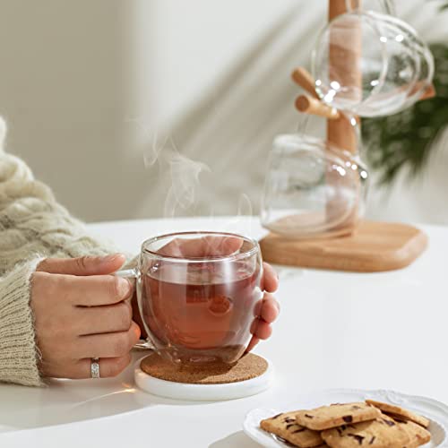 Cnglass Double Wall Glass Coffee Mugs With Handle,8.5Oz Clear Insulated Glass Espresso Cups For Hot And Cold Beverages,Latte,Cappuccino,Set Of 2 #TOP5