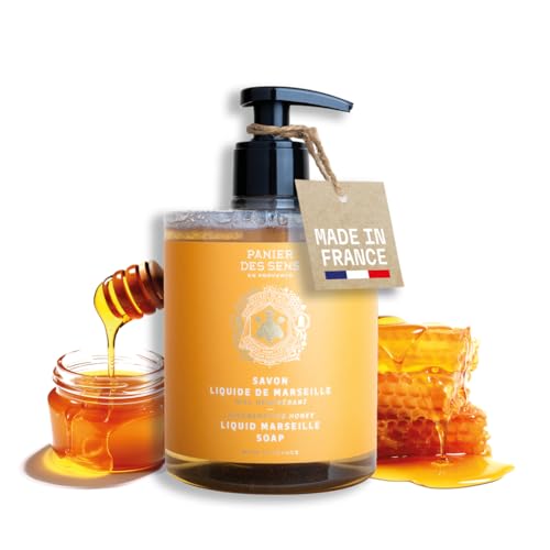 Panier des Sens - Liquid Hand Soap - Honey Foaming Hand Wash – With Organic Honey and Coconut Oil - Savon de Marseille Made in France - Organic Hand Wash 97% Natural Ingredients - 500ml