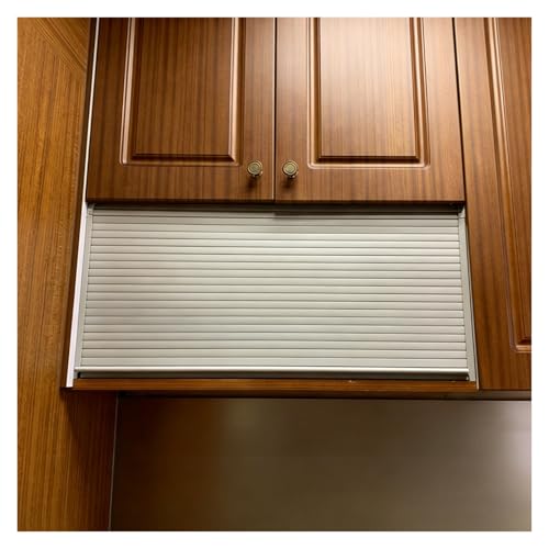Genérico Kit de Puerta de persiana para gabinete de Cocina, Puertas corredizas Plegables de plástico Personalizables para gabinetes de Especias, Salsas y Mascotas (90 x 80 cm [35,4 x 31,5 p