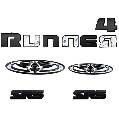 Emblem Overlays Compatible with 4Runner 2010-2024 ABS Plastic Badge Overlay 0429 with Strong Adhesive Matte Black 11Pcs