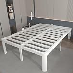 KOSOSO Full Size Bed Frame 16 Inch, White Full Bed Frame with Anti-Slip Baffles, No Box Spring Needed, Heavy Duty Steel Supprt, Rounded Corner Design, Reserved Holes, Noiseless, Easy Assembly