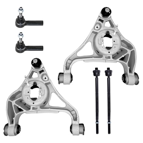Image of Detroit Axle - RWD 6pc Front End Kit for 2013-2018 Ram 1500 [with Front Coil Springs], 2019-2024 Ram 1500 Classic, 2 Lower Control Arms with Ball Joints 4 Outer & Inner Tie Rods Replacement