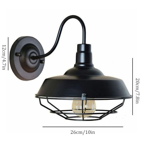 Aplique de pared americano industrial retro E26 para iluminación de seguridad exterior 2