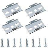 Kowibcl 4 Pcs Double Curtain Rod Bracket Hangers, Wall Mounted Curtain Hooks for Home Office
