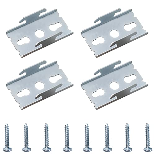 Kowibcl 4 Pcs Double Curtain Rod Bracket Hangers, Wall Mounted Curtain Hooks for Home Office