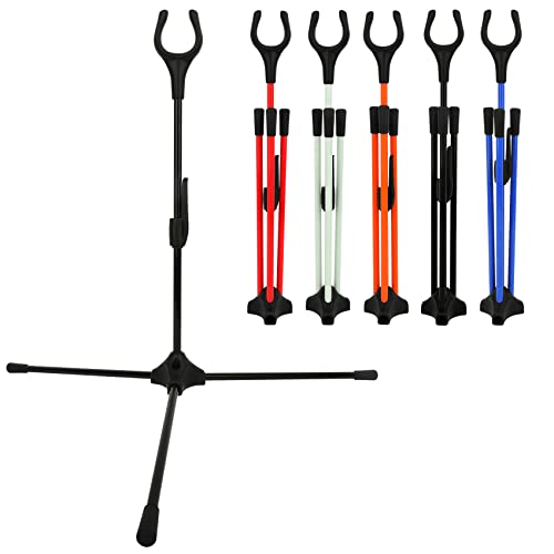 ZSHJGJR Archery Bow Stand - 16.9-inch Quick Installation Takedown Recurve Bow Stand, Plug-in Compound Bow Rest, Easy to use Lightweight Fiberglass Long Bow Holder (Black)