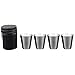 Produktbild LQZ(TM) 4x Camping Becher aus Edelstahl mit Leder Tasche Outdoor Weinbecher 30ml/1 oz