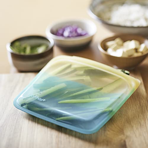 Stasher Reusable Silicone Storage Bag, Food Storage Container, Microwave And Dishwasher Safe, Leak-Free, 6-Pack Lunch/Travel Bundle, Endangered Seas #TOP2