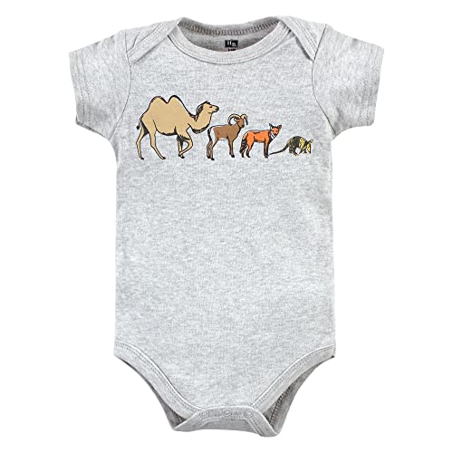 Image of Hudson Baby Unisex Baby Cotton Bodysuits, Desert Animals, 3-6 Months