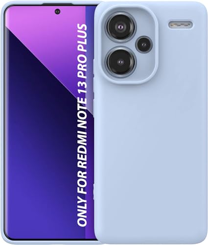 Image of DIZORO Compatible with Mi Redmi Note 13 Pro Plus 5G Back Cover with Upgraded Square Edges for Camera Protection Shockproof Flexible Matte Liquid Silicone Mobile Phone Case (Sierra Blue)