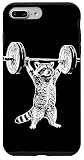 Vintage Retro Weight Lifting Gym Raccoon Deadlift Funny Case for iPhone 7 Plus/8 Plus