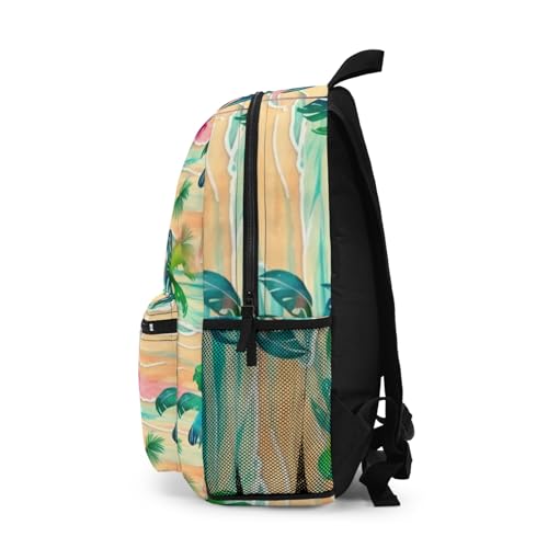 Backpack Tropical Paradise Watercolor with Vibrant Palm Trees and Sunset Hues3