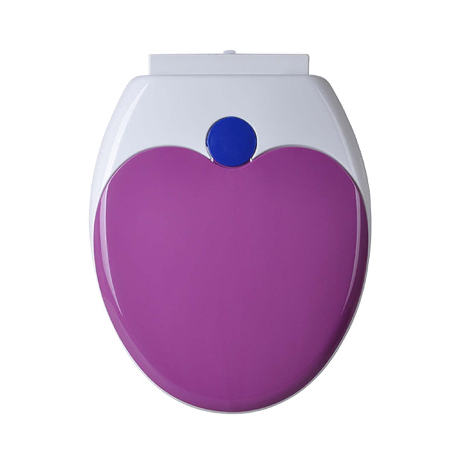Sedile WC colorato con seggiolino per bambini integrato, sedile WC spesso, sedile WC a chiusura rallentata, materiale PP, installazione inferiore, facile da installare e pulire/giallo/allungato-V