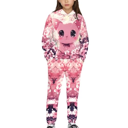 Upetstory Kids 2 Piece Hoodies and Pants for Girls Boys Size 5-12 Years