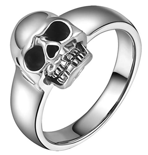 RXISHOP Bague en argent S925 pour homme et femme, motif tête de mort, bague de mariage, cadeau pour petit ami, père, bague 15-25# 23# Cover