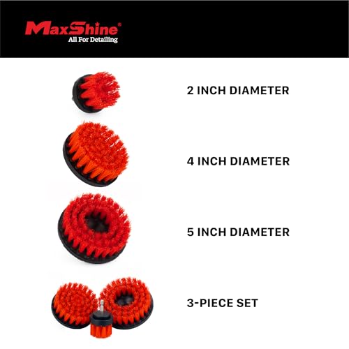 Image of Maxshine 5 inch Universal M8 Medium-Duty Drill Brush for Upholstery & Carpet - Power Scrubber Attachment for Car Detailing, Fabric & Home Cleaning - Deep Cleaner Removes Stains & Grime