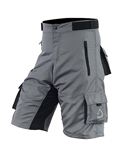 Deckra Short de cyclisme rembourré Cuissard pour homme, gris, Taille XL