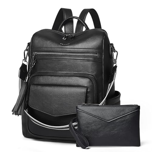 Shrrie Backpack Purse for Women Travel Faux Leather Fashion Backpack for Women,Convertible Crossbody Shoulder Bag for Ladies with Adjustable Strap for Work College