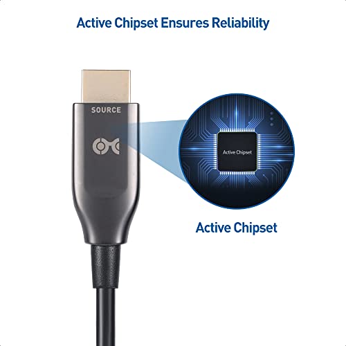 Cable Matters Cl2 Rated (In-Wall Installation) Active 8K @60Hz Fiber Optic Hdmi Cable 32.8 Ft / 10M - Supporting 8K@60Hz 4K@120Hz Hdr - Compatible With Xbox Series X, Ps5, Apple Tv, Pc, Projector #TOP2