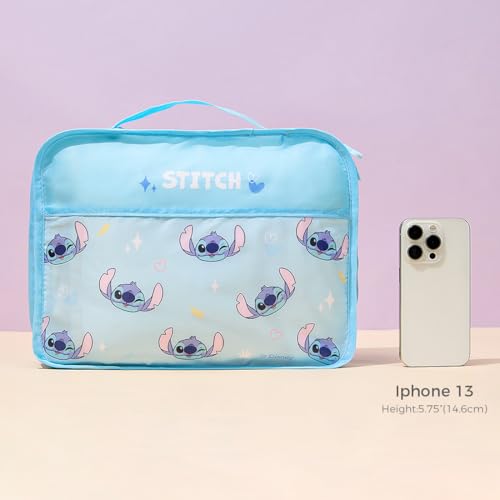 MINISO Disney Stitch Compression Packing Cubes for Travel, 2 Pack Lightweight Suitcase Organizer Bags Set Carry On Luggage, Waterproof Space Saver Storage Bags for Organizing Clothes Travel Essentials - Image 6
