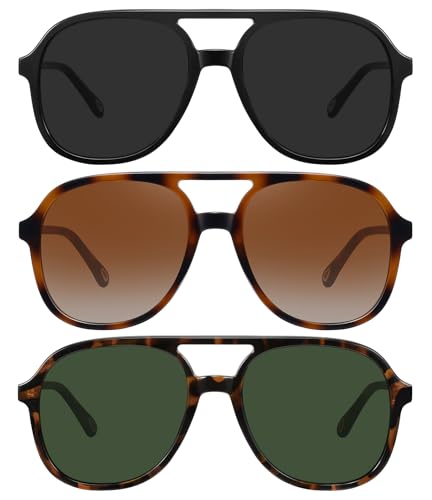 MEETSUN Retro Oversized Aviator Sunglasses for Women Men Trendy Square Aviators 70s Vintage Sun Glasses