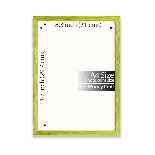 Image of A4 Photo Frame | Refresh Your Wall Frame | Sophisticated Green Photo Frames For Wall Decor | Quality Wooden Frame | Poster Frame (8.3x11.7 inch, Green)