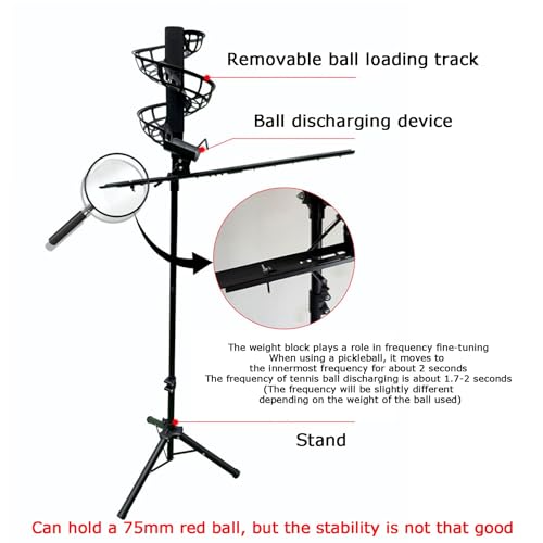 Generisch Tennisball-Abwurfmaschine, Große Kapazität, Nicht Elektrisch, 137–187 cm Höhenverstellbar, for Stadion-Heimsportplätze(Without extra Track)