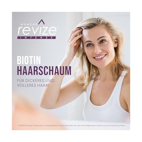 REVIZE Frauen Schaum: Stimuliert das Haarwachstum, für dichteres und volleres Haar, 3-Monatspackung mit Biotin, 3 X 60ml – Bild 5